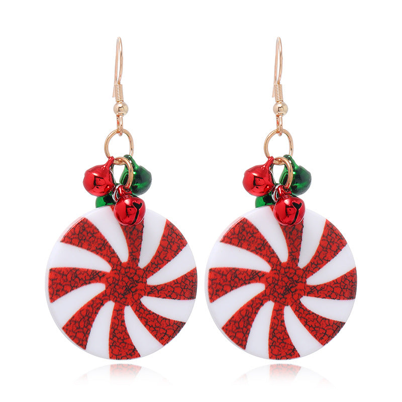 Wholesale cartoon Christmas Santa Claus bell alloy Earrings